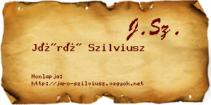 Járó Szilviusz névjegykártya